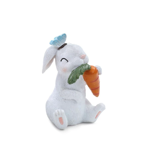 Coelho de Páscoa de Resina C/Cenoura 14cm - Tok da Casa - comprar online
