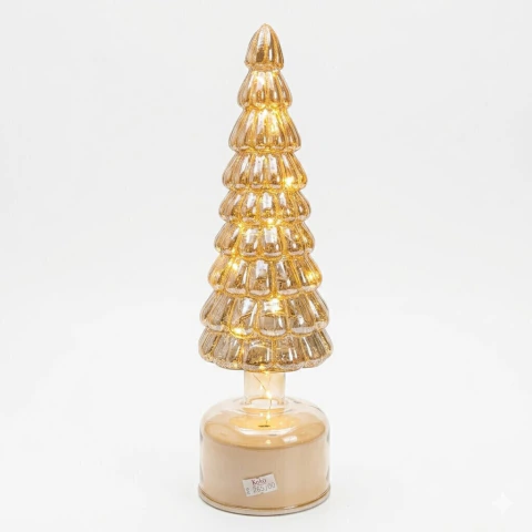 Arvore Natalina Decorativa de Vidro Ambar com Lad 35cm - Tok da Casa