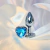Plug Anal Metal Heart Cromado Médio Azul