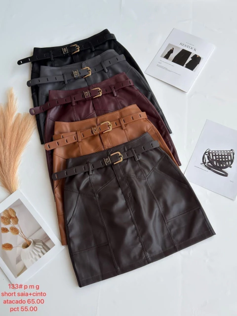 Short Saia Valentina Couro PU - comprar online