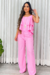 Conjunto de Cropped Babado e Calça Pantalona