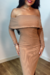 Vestido Ribana com Fenda Manga Longa - comprar online