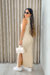 Vestido Canelado com Gola Alta e fenda nas laterais na internet