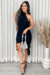 Vestido com Babados em Cascata e Drapeado
