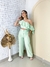 Conjunto Village Cropped Babado Calça Pantalona