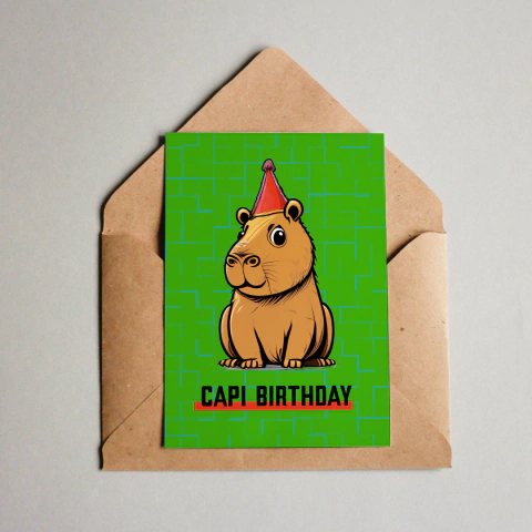 Cartão Comemorativo - CAPIVARA - CAPI BIRTHDAY - comprar online