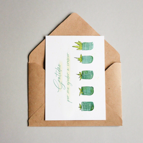 Cartão Comemorativo - GRATIDÃO POR ME FAZER CRESCER