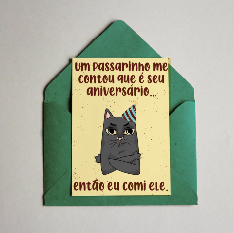 Cartão Comemorativo - UM PASSARINHO ME CONTOU