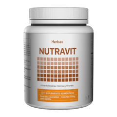 NUTRAVIT Vainilla- Proteínas de Suero de Leche, L-Glutatión, Aminoácidos, Vitaminas, Minerales y Antioxidantes con Alto contenido de Fibra Prebiótica.