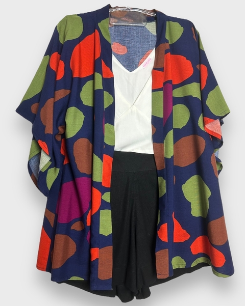 kimono estampado pintura colorida