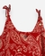 Vestido regata com pareô estampa cashmere vermelho e off - loja online