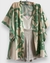kimono estampado pintura verde menta e nude