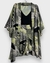 Imagem do Conjunto de Maxi kimono +short estampa abstrata folhagem verde, lima e preto