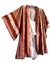 kimono estampado estilo pinceladas em fundo capuccino, chocolate e nude