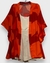 Imagem do kimono estampado sol se pondo em tons de laranja e vermelho