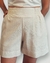 Short linho pala e elástico cru