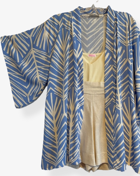 kimono estampado azul do céu - comprar online
