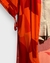kimono longo manga 3/4 estampa sol se pondo em tons de laranja e vermelho - comprar online