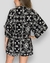 conjunto de Maxi kimono +short estampa lenço preto e off - ninajo jolie rj