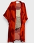 kimono longo manga 3/4 estampa sol se pondo em tons de laranja e vermelho - ninajo jolie rj