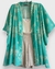 Kimono estampado arabescos e azul aqua (ciano) e off