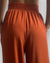 Calça Pantalona pala e elástico telha