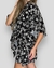 conjunto de Maxi kimono +short estampa lenço preto e off - loja online