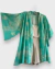 Kimono estampado arabescos e azul aqua (ciano) e off - comprar online