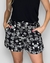 conjunto de Maxi kimono +short estampa lenço preto e off - comprar online