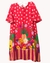 Vestido evase estampa barrada festa do abacaxi - loja online
