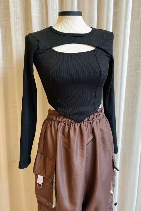 Cropped M/L Canelado - comprar online