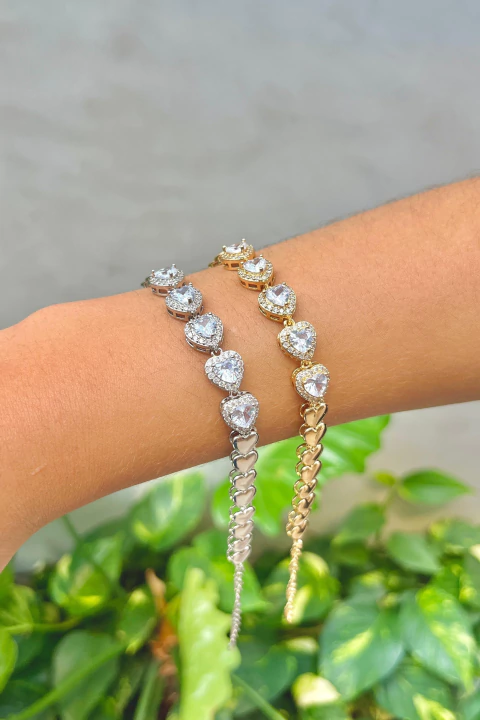Pulseira Pedraria Coração - comprar online