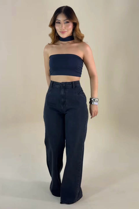 Calça Wide C/ Barra - comprar online