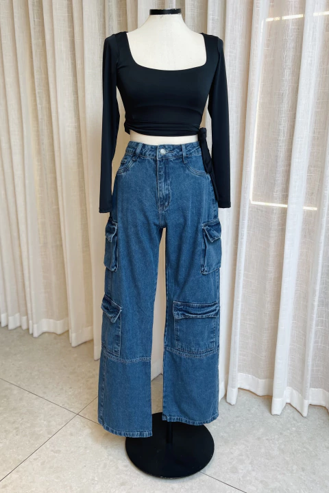 Calça Jeans Cargo - comprar online