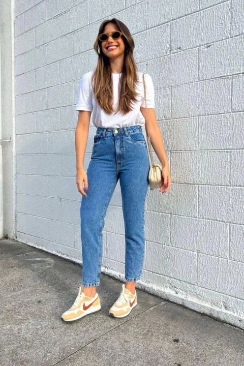 Calça Mom C/ Barra STK - comprar online