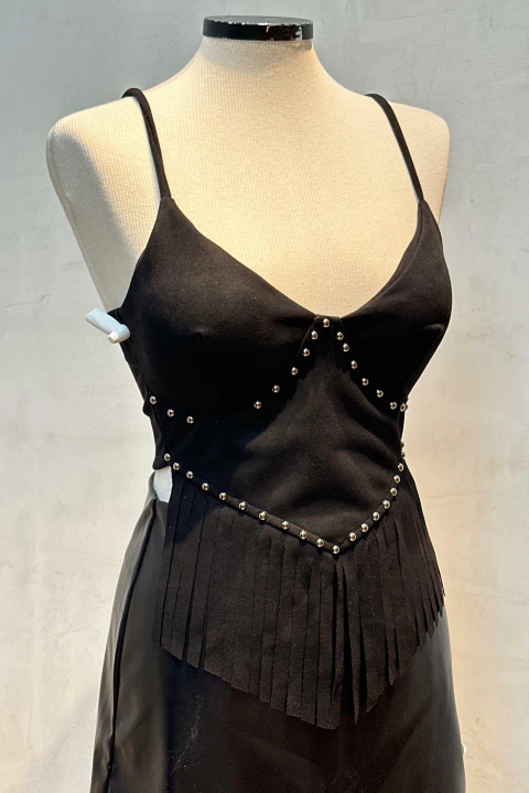 Cropped Camurça Franja - comprar online