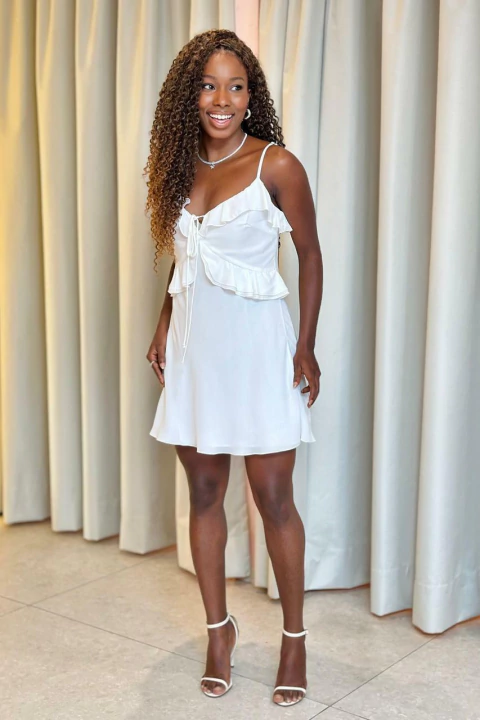 Vestido Curto Duplo Babado - comprar online