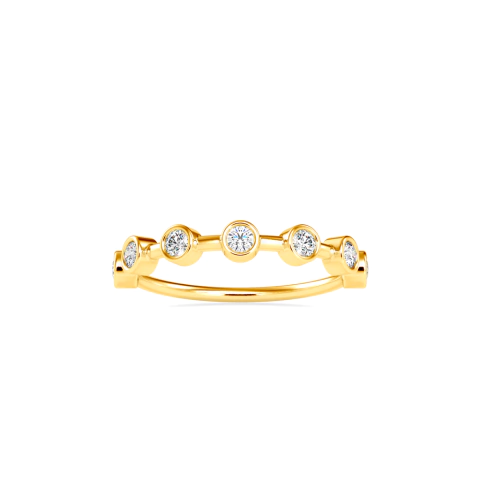 Anel Vibe Ouro Amarelo 18k e 28 pontos de Diamantes