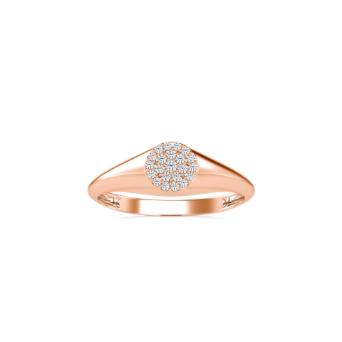 Anel Ouro Rosé 18k e 10 pontos de Diamantes