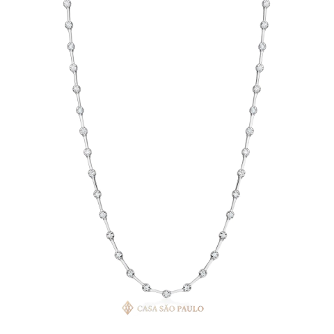 Colar Riviera de Diamantes Eternité - 1,20ct em Ouro Branco 18k - comprar online