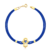Pulseira Seda Azul Escuro Hamsa em Ouro 18k com Zircônia Azul - comprar online