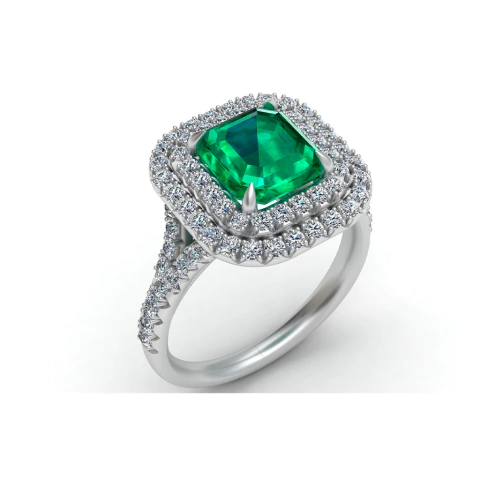 Anel Ouro Esmeralda 2,30Ct e Diamantes