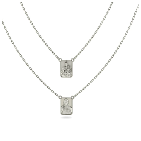 Escapulário Ouro Branco 14mm Tradicional – 18K - comprar online