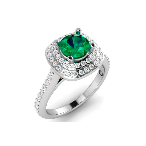 Anel de Ouro Esmeralda e Diamantes Dubai