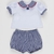 Conjunto Baby Short Quadriculado e Blusa Gola Um Mais Um