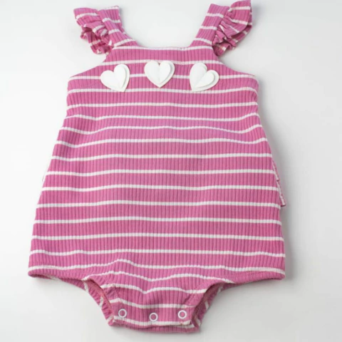 Romper Baby Fofinho Canelado Pink Um Mais Um