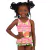Maiô Infantil Carine Onça Pink Siri Kids