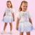 Conjunto Infantil Saia Tule Laços Blusa Urso Petit Cherie
