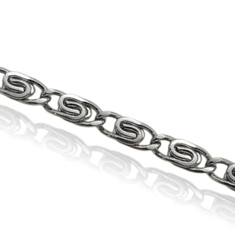 1 mt. Corrente Zig Zag grande de aço inox - CA051