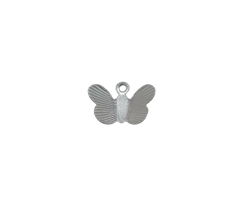 2 un. Pingente Borboletinha riscada de aço inox - PA096